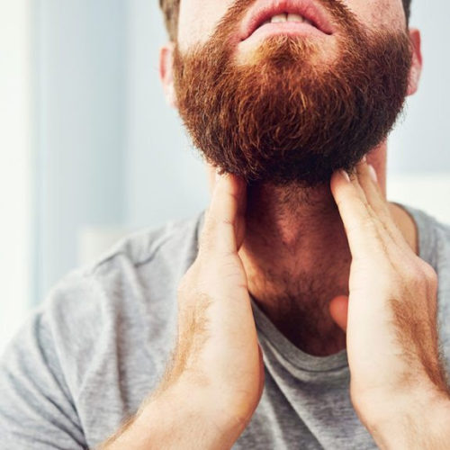 What can cause a sore throat and swollen glands?
