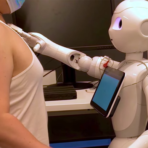 Humanoid Robot Measures Blood Pressure with a Touch