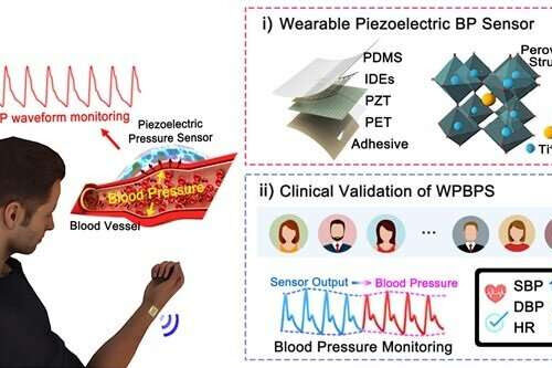 A highly sensitive, wearable piezoelectric blood pressure sensor for continuous health monitoring